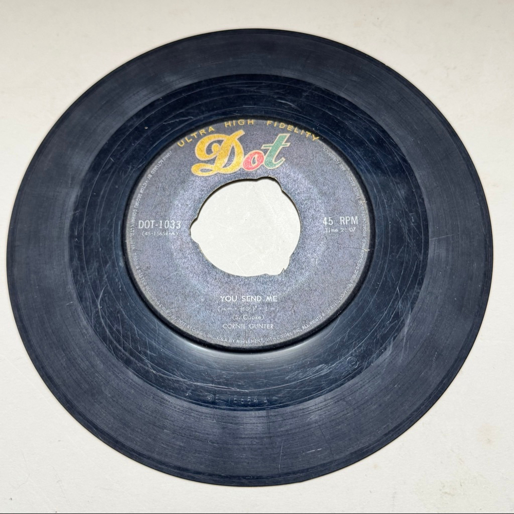 1957 Dot Records 45 RPM Cornell Gunter “You Send Me / Raunchy” Japan Import